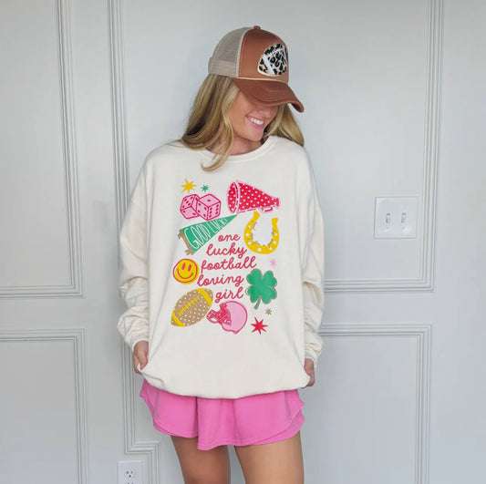 One Lucky Football Girl Sweatshirt