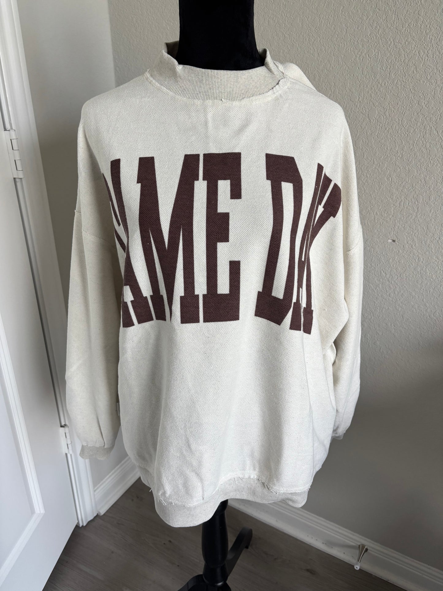 Reversible Gameday & Football Mock Neck Sweatshirt - Gray