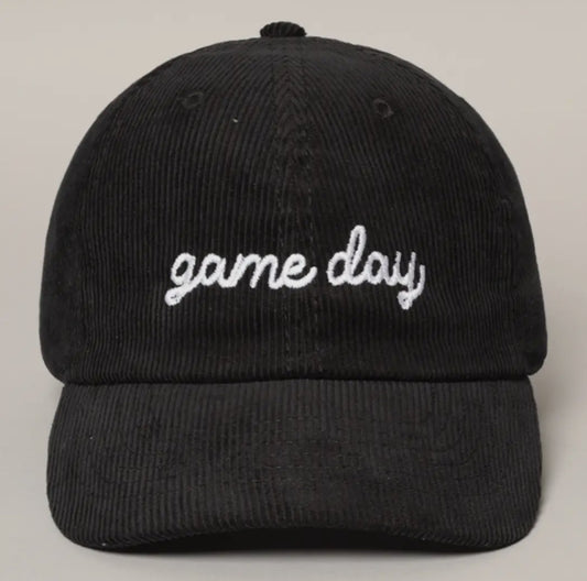 Game Day Embroidered Corduroy Hats