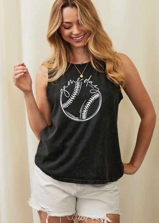 Game Day Baseball Mineral Graphic Tank Top