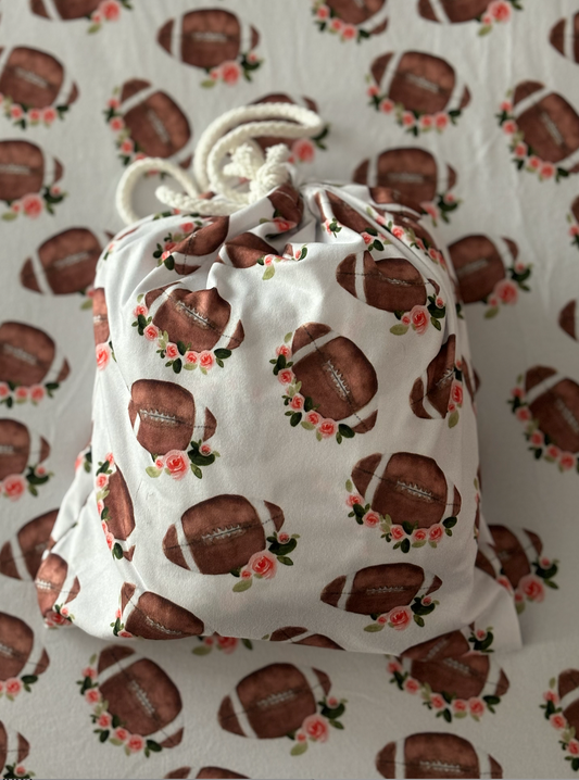 Football Floral Fitted Crib Sheet