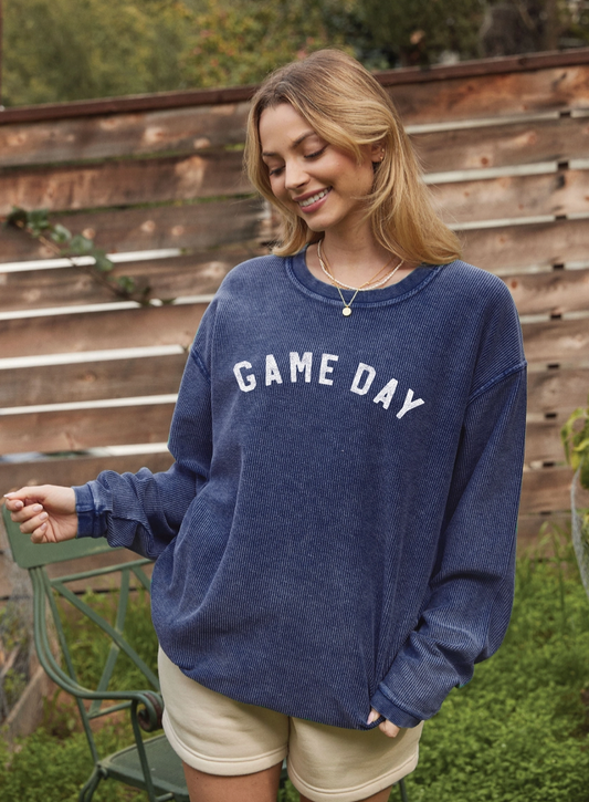 Game Day Thermal Vintage Pullover - Navy