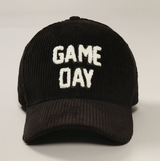 Corduroy Game Day Embroidered Baseball Hat