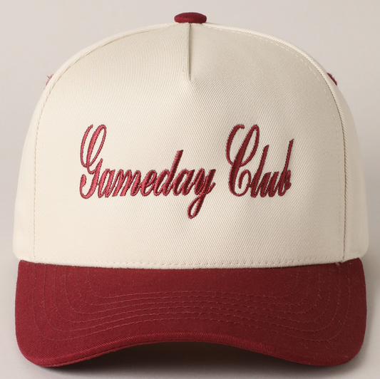 Gameday Club Embroidery Two Tone Hat Burgandy