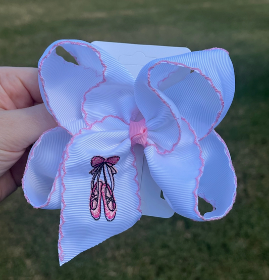 Ballet Shoes Embroidered Hair Bow