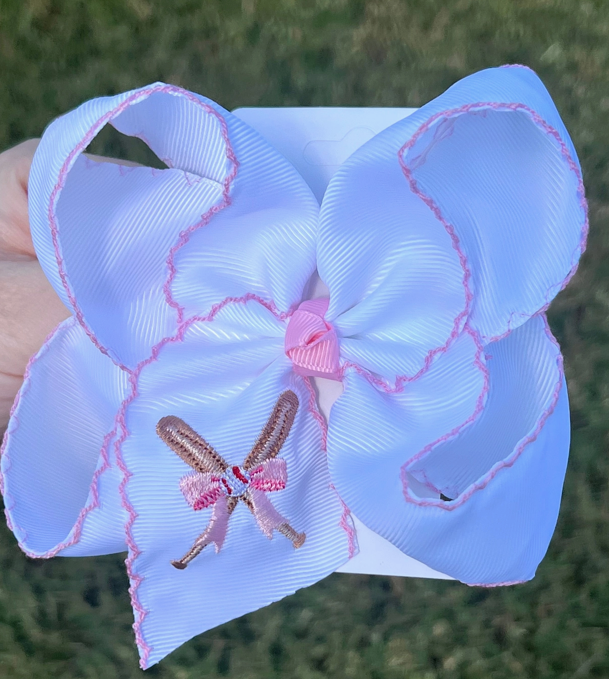 Baseball Bat/Bow Hair Bow