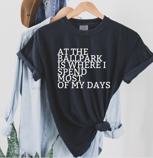 At The Ballpark Where I Spend Most Of My Days T-Shirt