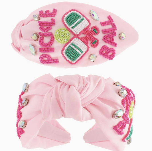 Pink Pickle Baller Top Knotted Beaded Headband