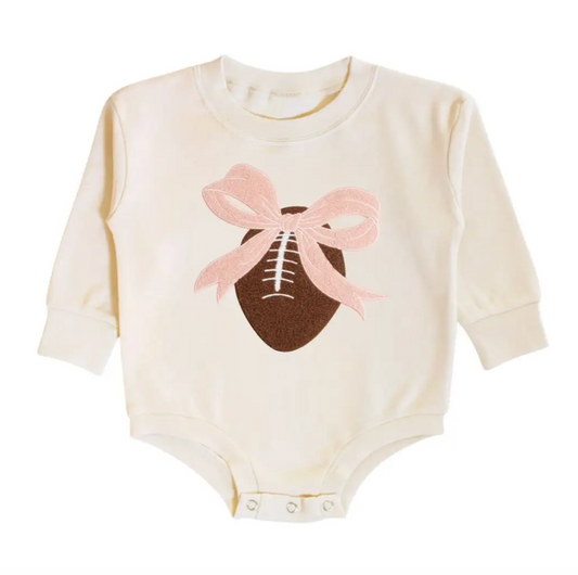 Coquette Football Patch Long Sleeve Romper