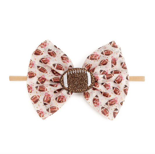 Football Cutie Tulle Bow Baby Headband