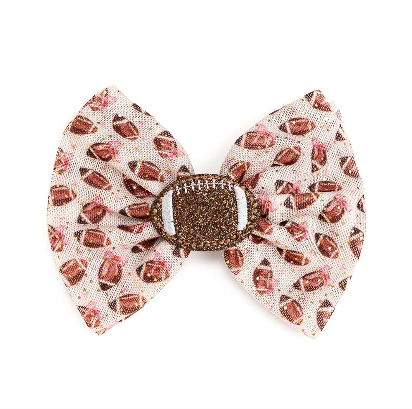 Football Cutie Tulle Bow Clip
