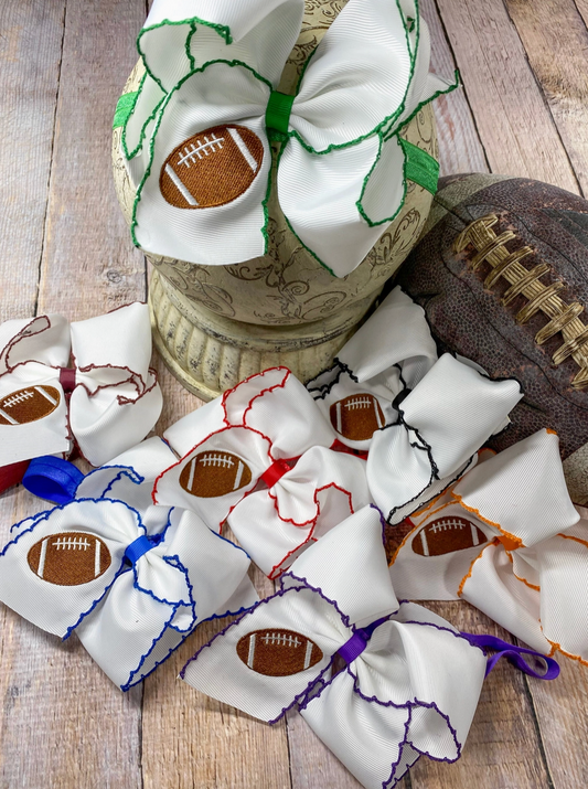 Football Embroidered Bow Headbands
