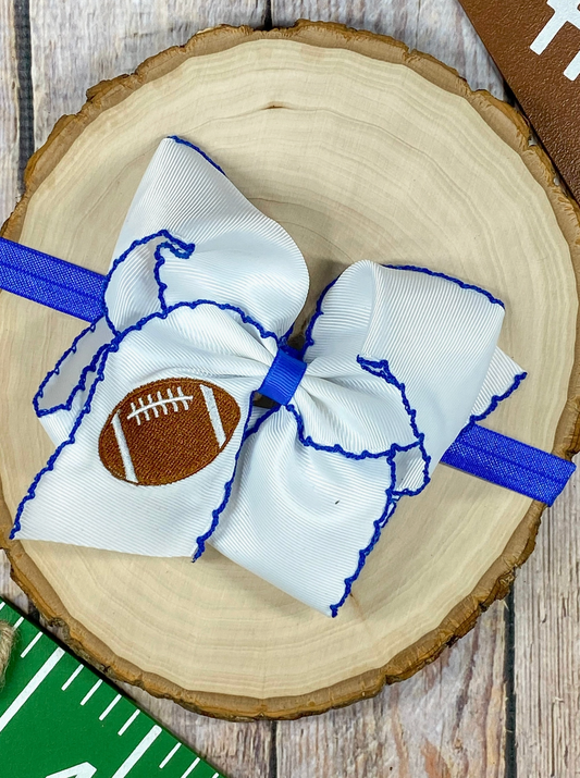 Football Embroidered Bow Headbands