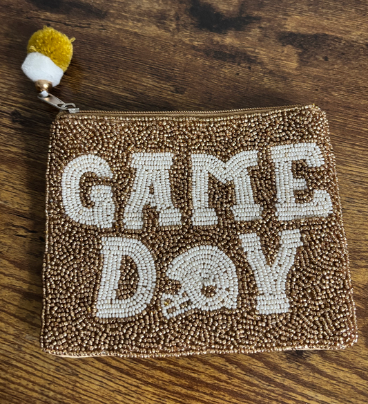 Game Day Beaded Coin Pouch