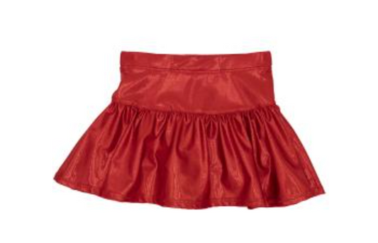 Gathered Skort in Red Shimmer