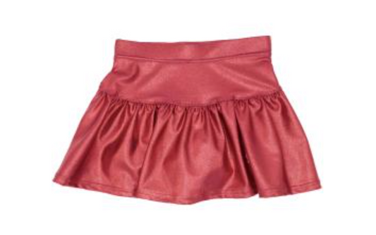 Gathered Skort in Maroon Shimmer