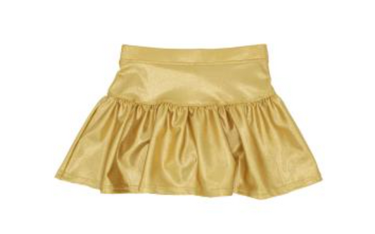 Gathered Skort in Gold Shimmer