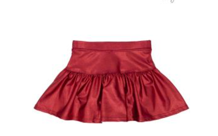 Gathered Skort in Crimson Shimmer