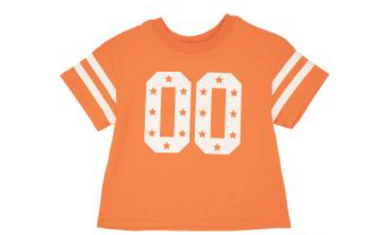 Glitter Double 00 Stars Orange Boxy Tee