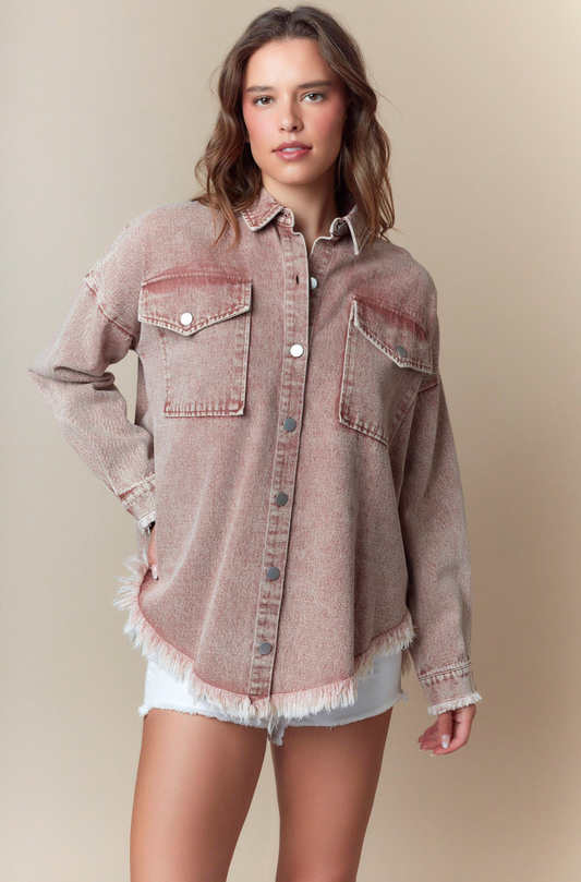 Mineral Washed Denim Game Day Twill Jacket