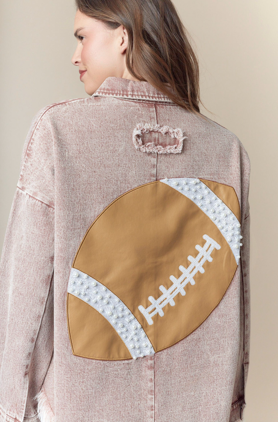 Mineral Washed Denim Game Day Twill Jacket