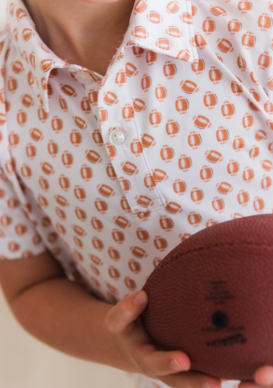 Boys Football Frenzy Knit Short Sleeve Performance Polo