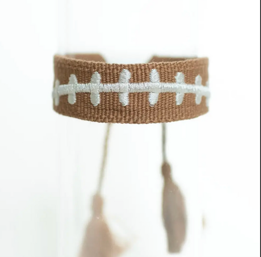 Football Laces Woven Tassel Bracelet
