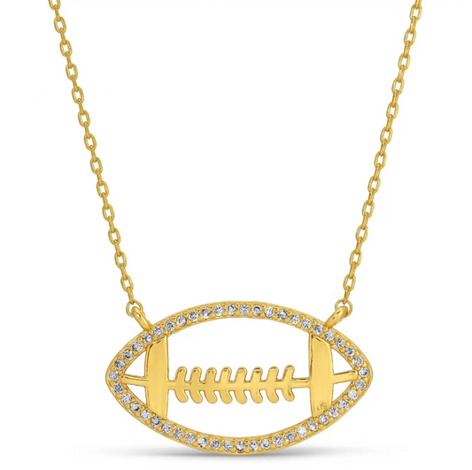 Glitzy Football Necklace