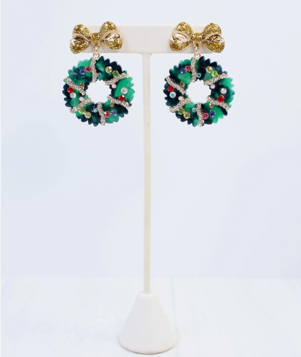 Good Tidings Wreath Earring Green