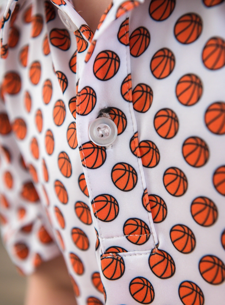 Boys Basketball Madness Knit Short Sleeve Performance Polo