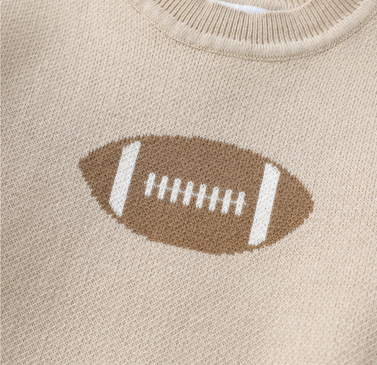 Sand Beige Football Sweater