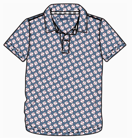 Boys Home Run Knit Short Sleeve Performance Polo - PRE ORDER