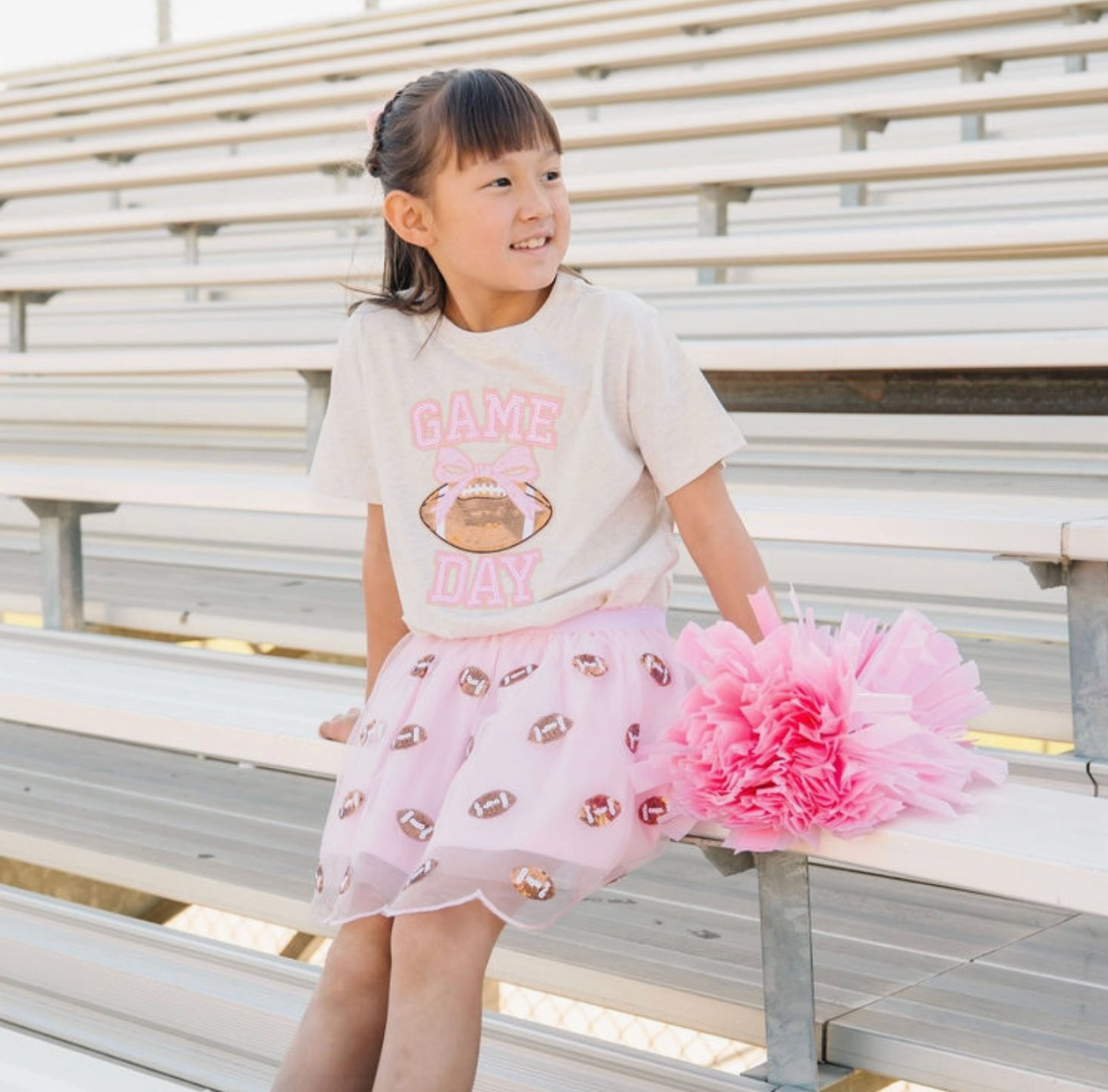 Game Day Sequin Patch Short Sleeve T-Shirt