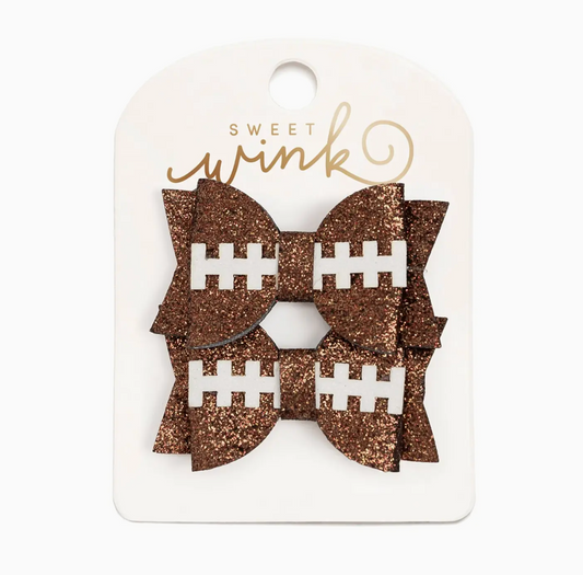 Game Day Glitter Bow Clip Set