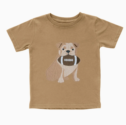 Bulldog Football Patch Short Sleeve T-Shirt