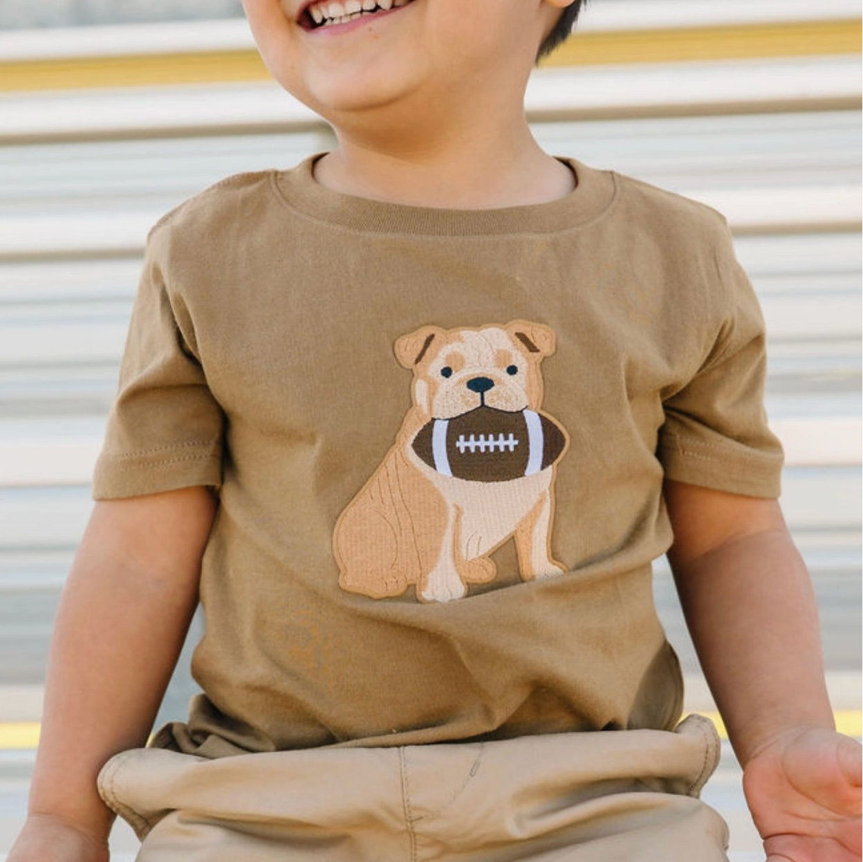 Bulldog Football Patch Short Sleeve T-Shirt