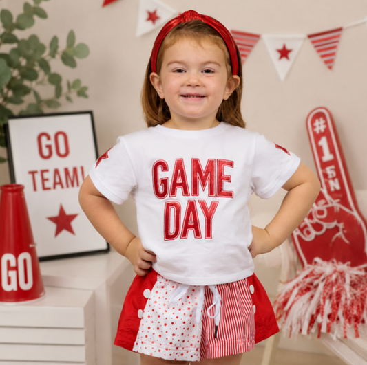 Game Day Shimmer Applique Boxy Top