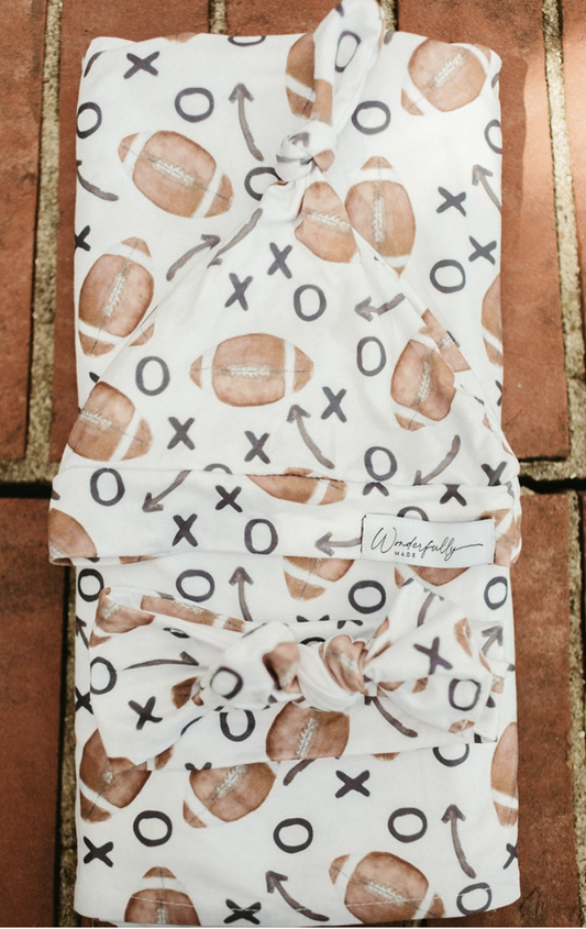 Football Knotted Beanie Hat