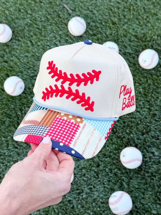 Baseball Laces Patch Bill Hat