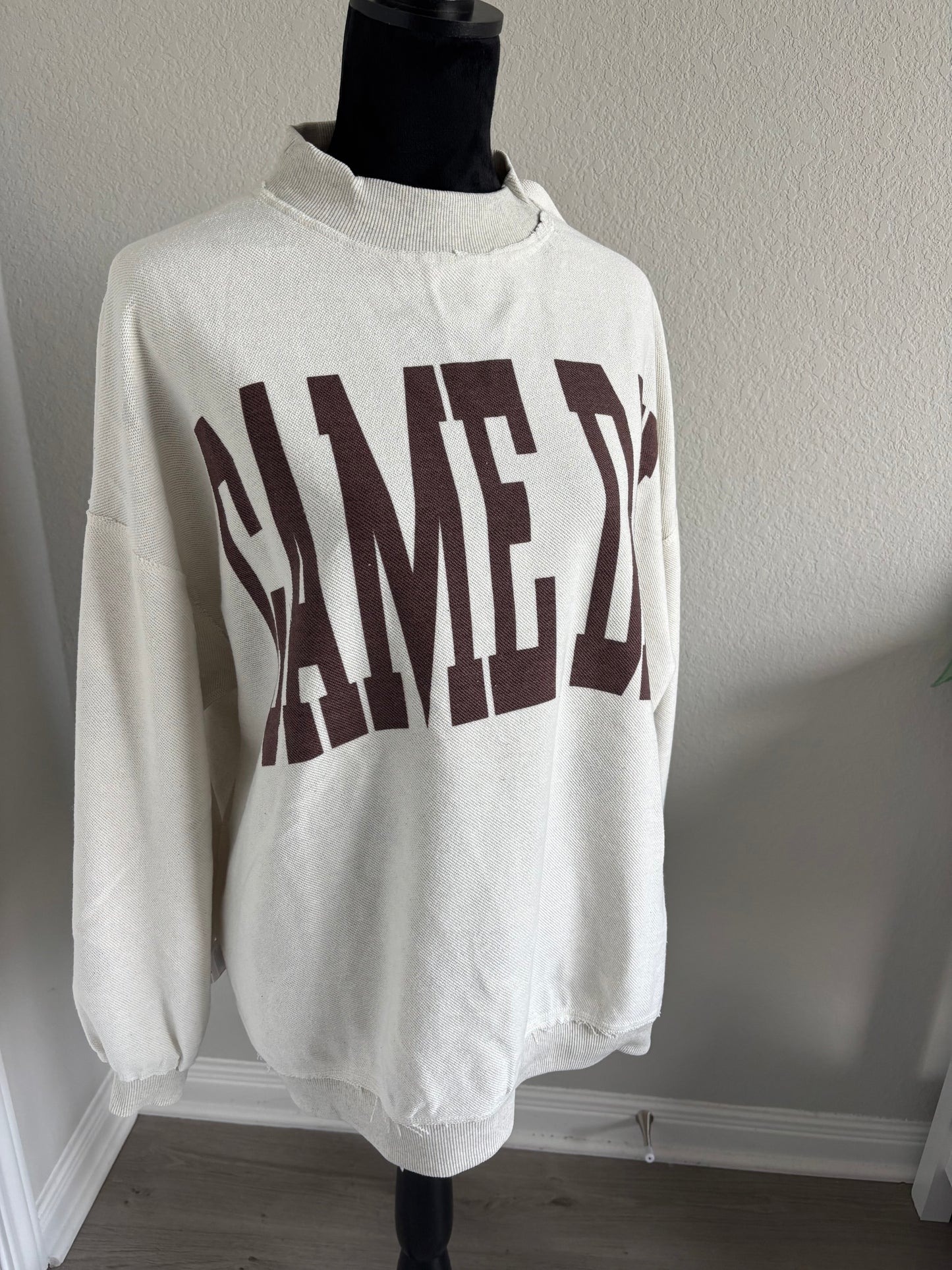 Reversible Gameday & Football Mock Neck Sweatshirt - Gray
