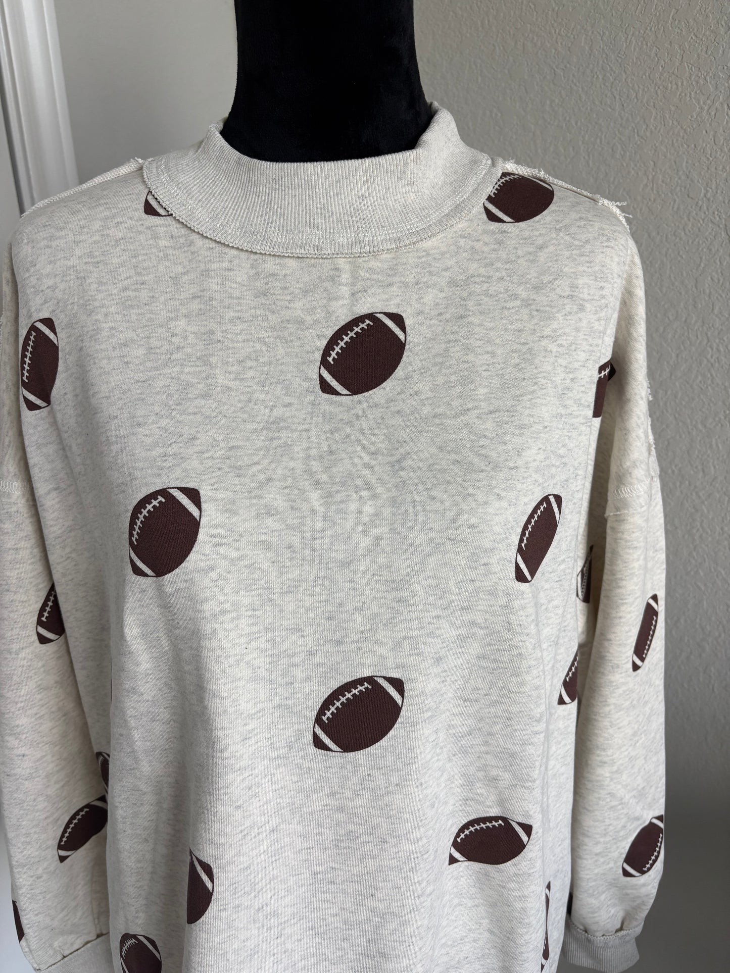 Reversible Gameday & Football Mock Neck Sweatshirt - Gray