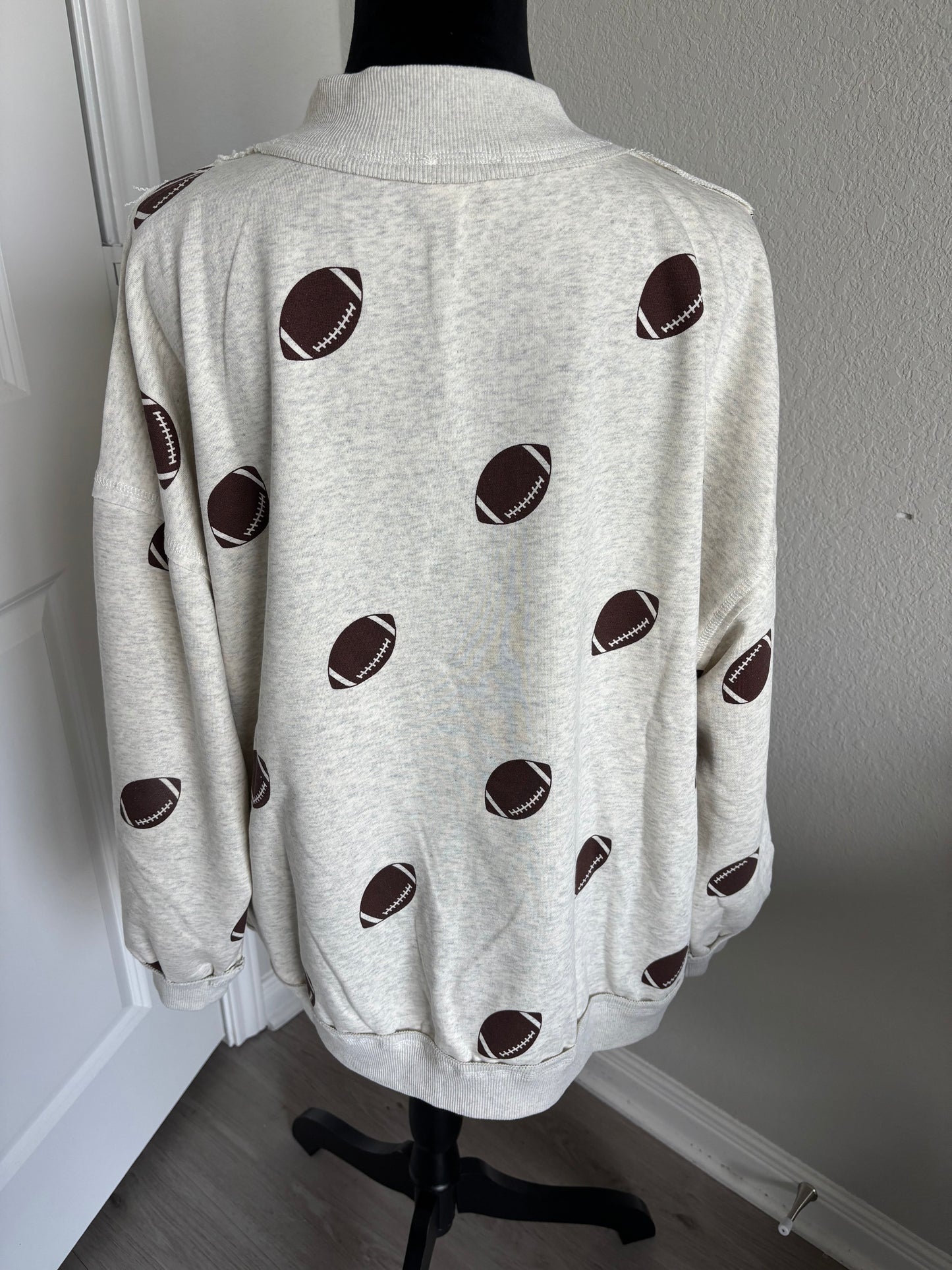 Reversible Gameday & Football Mock Neck Sweatshirt - Gray