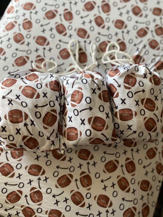 Football Fitted Crib Sheet