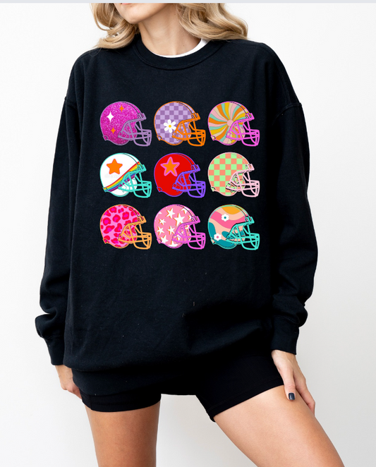 Retro Football Helmet Crewneck Sweatshirt