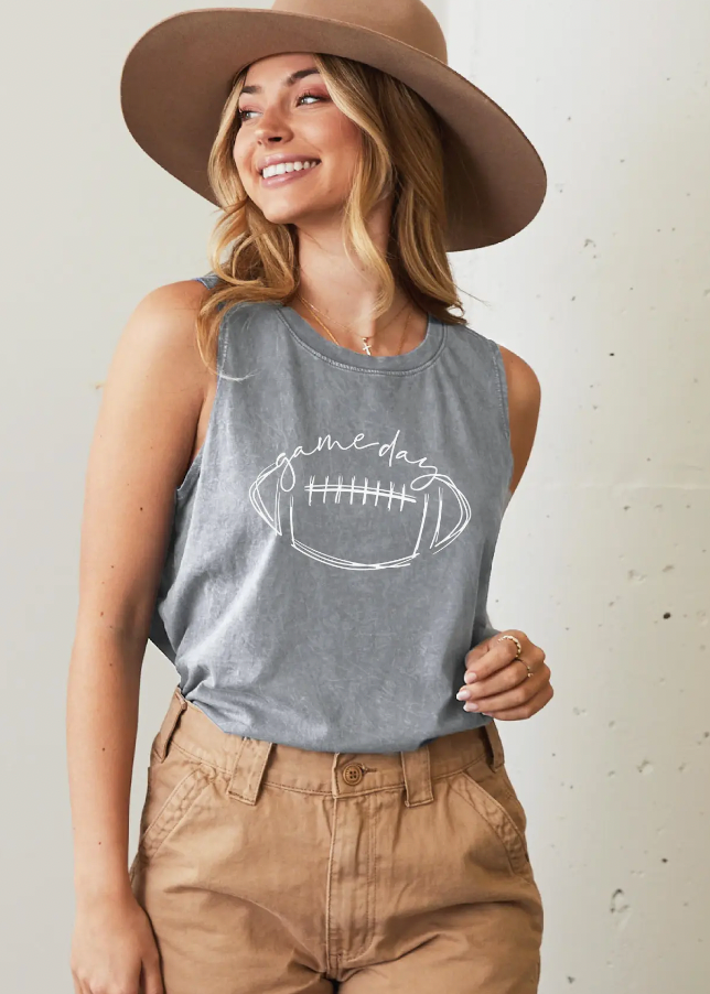 Game Day Football Mineral Graphic Tank Top