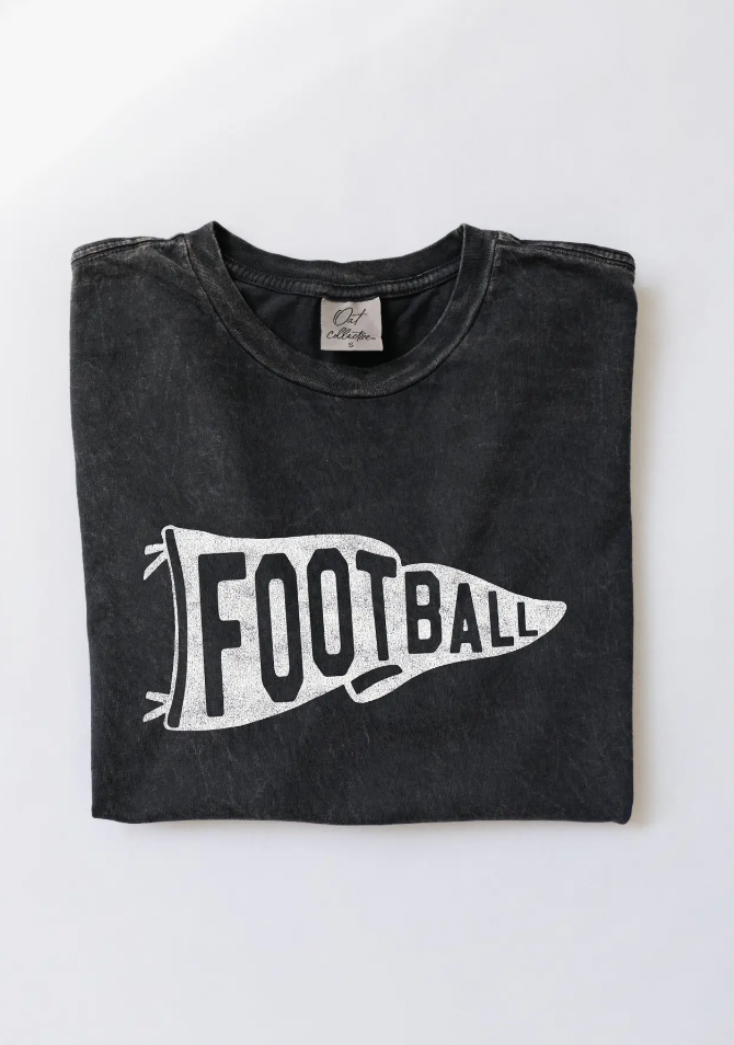 Football Pennant Mineral Washed Graphic Top