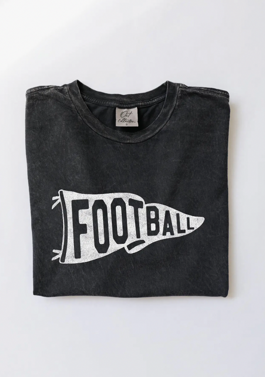 Football Pennant Mineral Washed Graphic Top