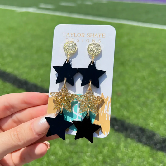 Triple Stars Earrings