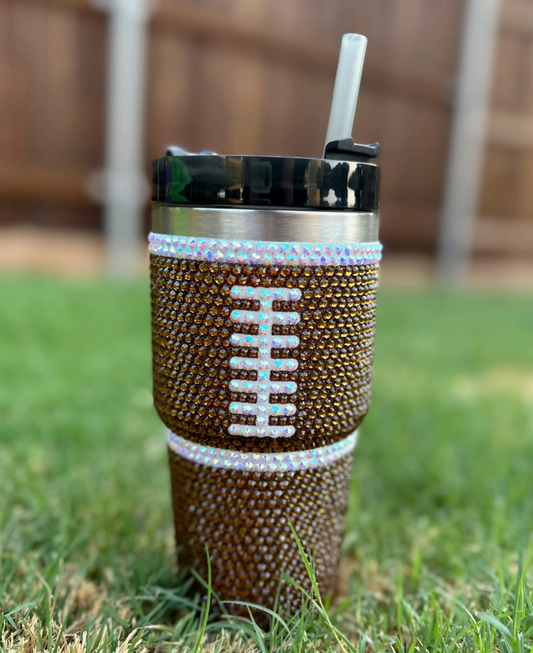 20 oz. Crystal Football "Blinged Out" Tumbler