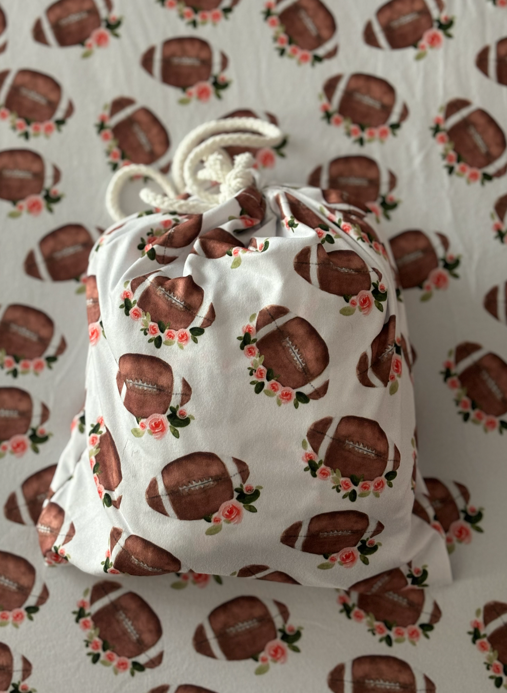 Football Floral Fitted Crib Sheet